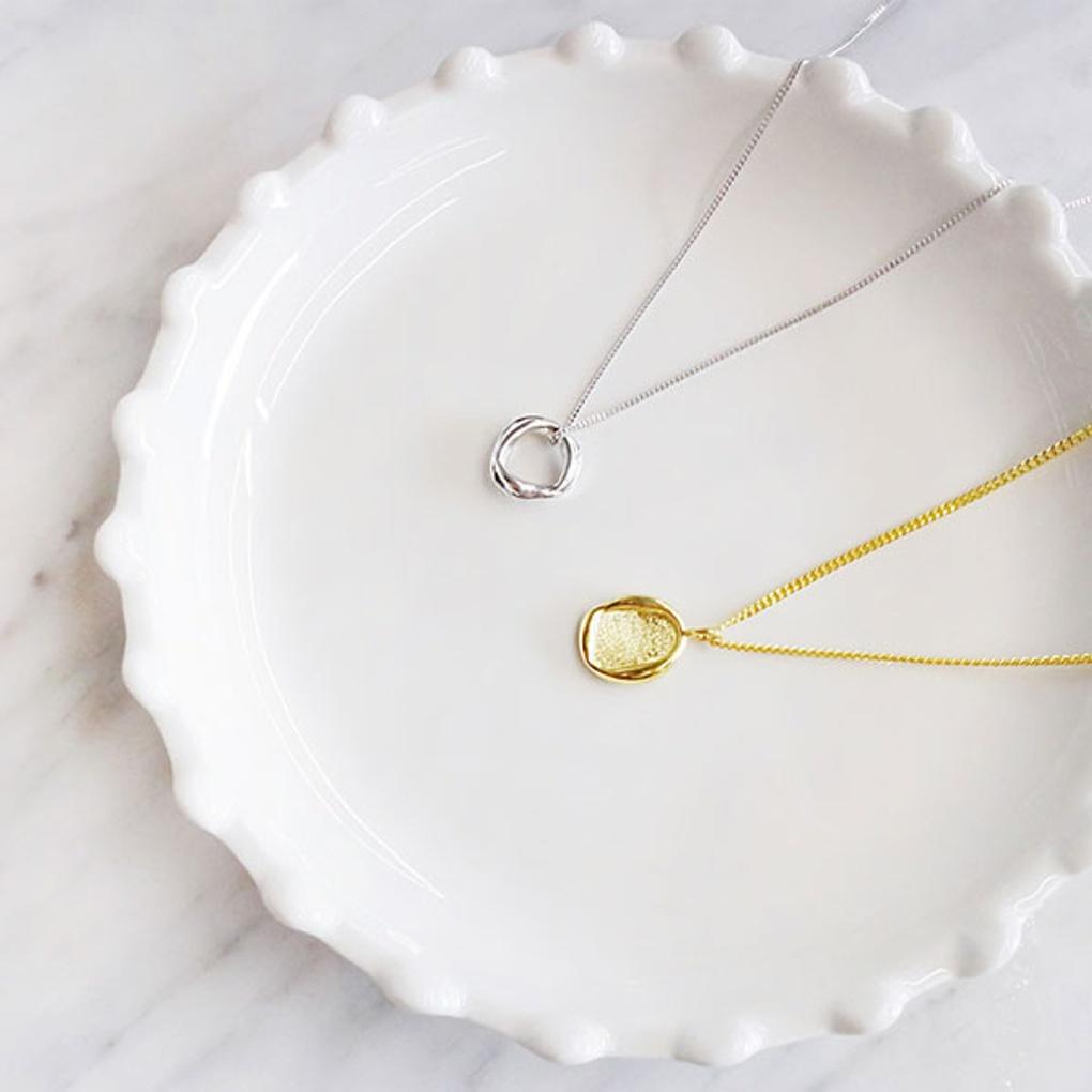 PAULBRIAL [SILVER] PVSN0099 Circle Wave Necklace