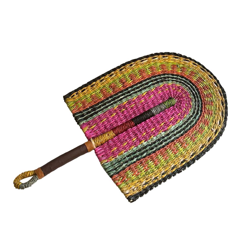 Веер из водорослей, плетеный вручную, скандинавские африканские элементы, веер, портативный, прочный, ручной, соломенный веер для украшения стены на вечеринку