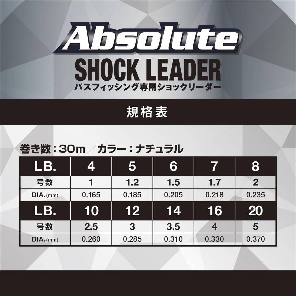 VARIVAS Shock Leader Absolute VSP Fluorocarbon 30m 12lb 3gou