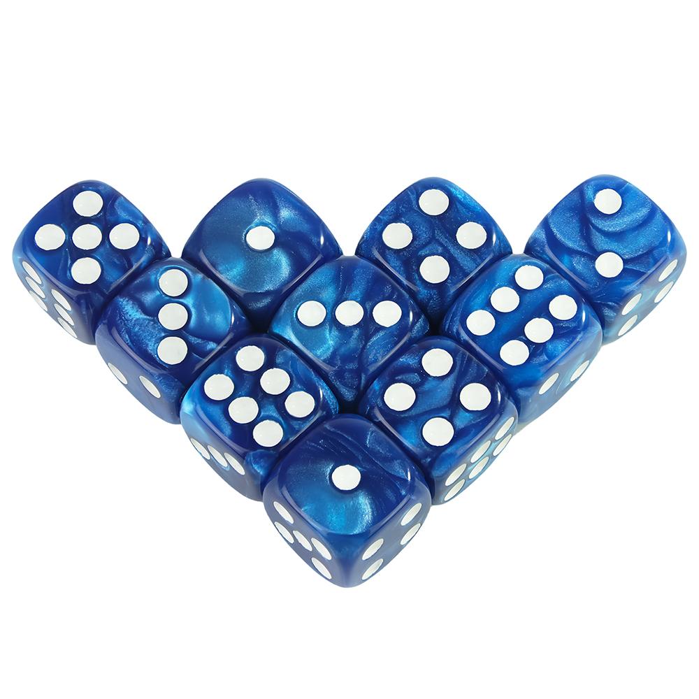 16MM Round Corner Game Dice Set 6-Sided Marble Acrylic Dices for Tabletop Game Gambling Entertainment Party