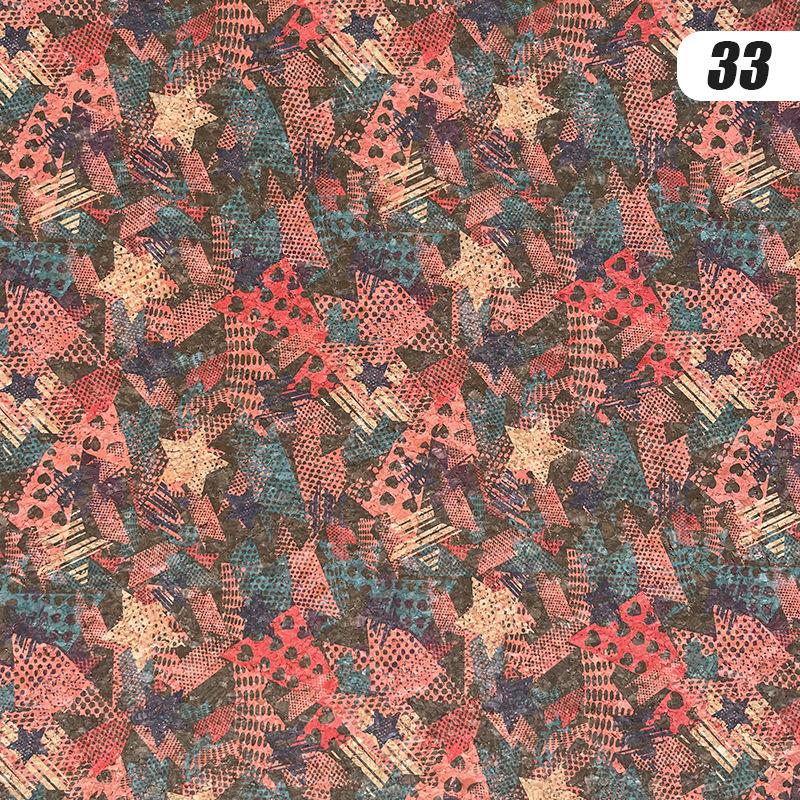 100x135cm Cork Printed Fabric Faux Leather Waterproof Colored Soft Cork Fabric Sofa Car Bag Furniture Decor DIY Sewing Crafts