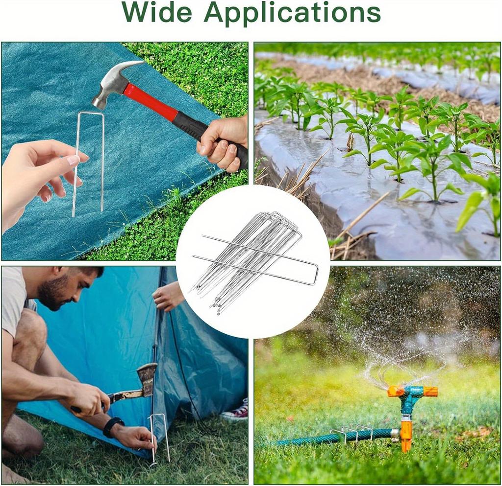 20 шт. оцинкованных стальных U-образных кольев для крепления ткани и палаток