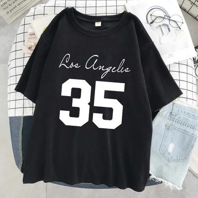 Лос-Анджелес Джерси номер 35 футболка с принтом женские уличные футболки в стиле Харадзюку индивидуальная футболка в стиле хип-хоп дышащая футболка с коротким рукавом