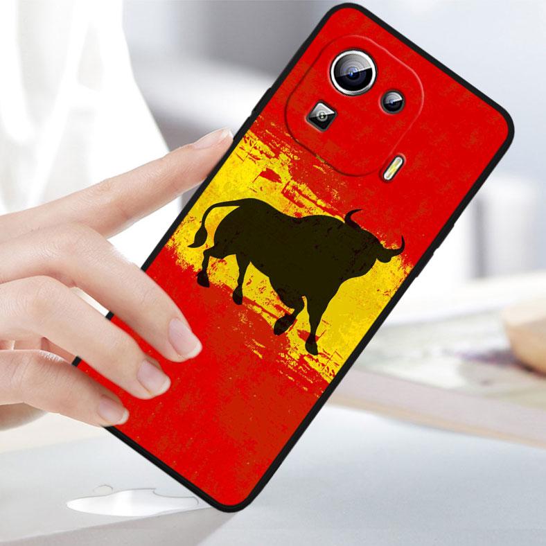 Spain Spanish Red Flag Cover For Xiaomi Mi 13 Pro Lite 12X 12 11 11T 11i 10T 10 Pro Lite Ultra 5G Black Phone Case
