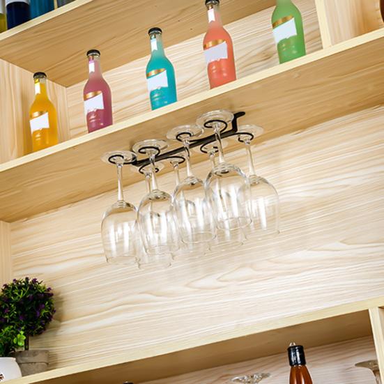 Стойка для бокалов для вина под шкафом, подвесной дизайн, металлическая стойка для бокалов с высококачественным покрытием, украшение для дома