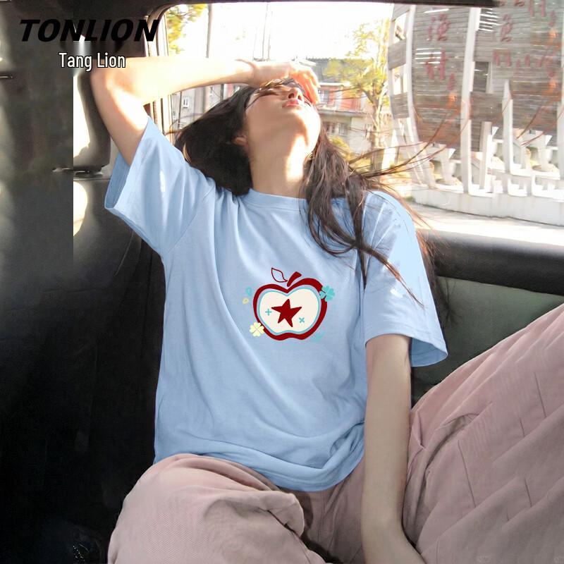 Женская хлопковая футболка TonLion с принтом фруктов