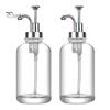 2Pcs 17oz Coffee Syrup Dispenser Clear Glass Syrup Pump Bottle Coffee Bar Accessories Shampoo Dispenser for Home Hotel Restaurant