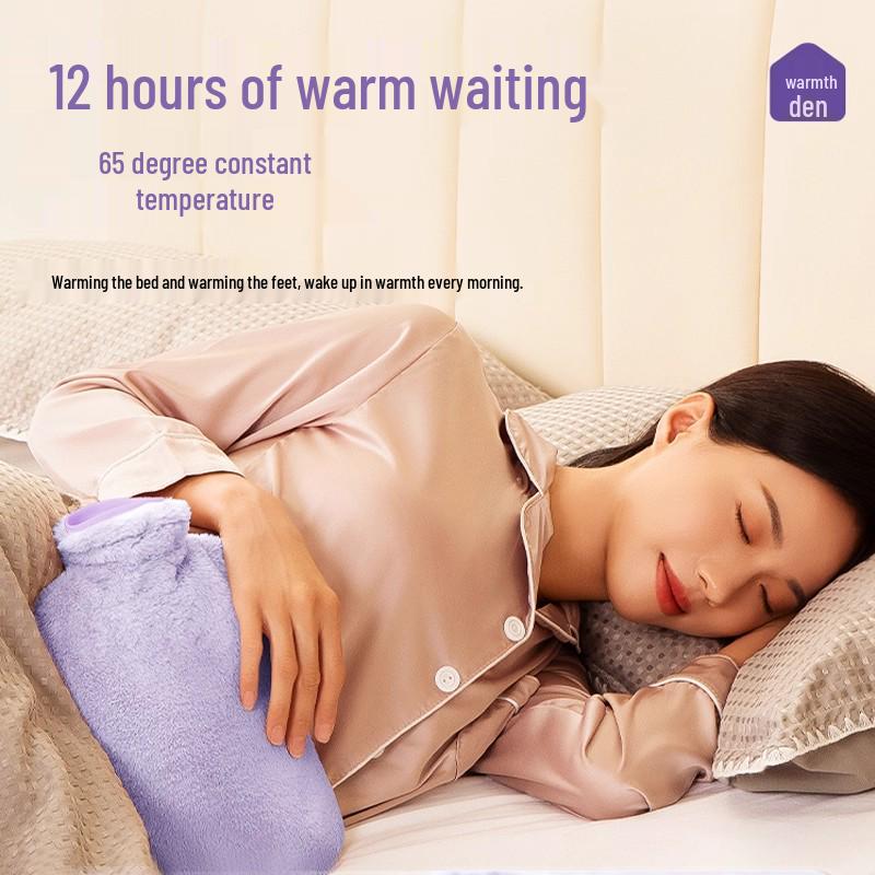 Plush Imitation Rabbit Fur Hot Water Bottle: Hand, Foot, and Bed Warmer