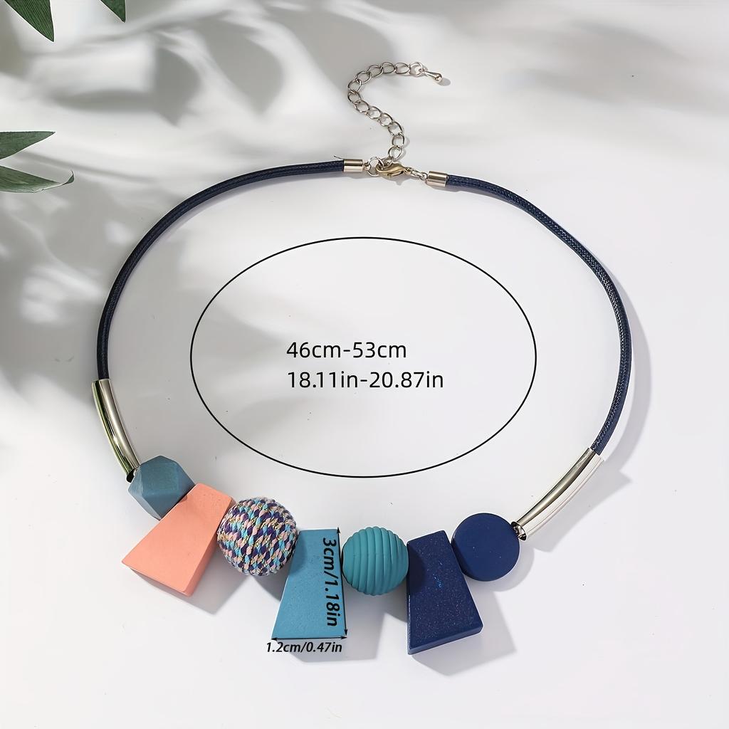 1pc Bohemian Vintage Ethnic Style Short Clavicle Chain Exaggerated Geometric Irregular Sweater Chain Personality Special Design Women's Necklace