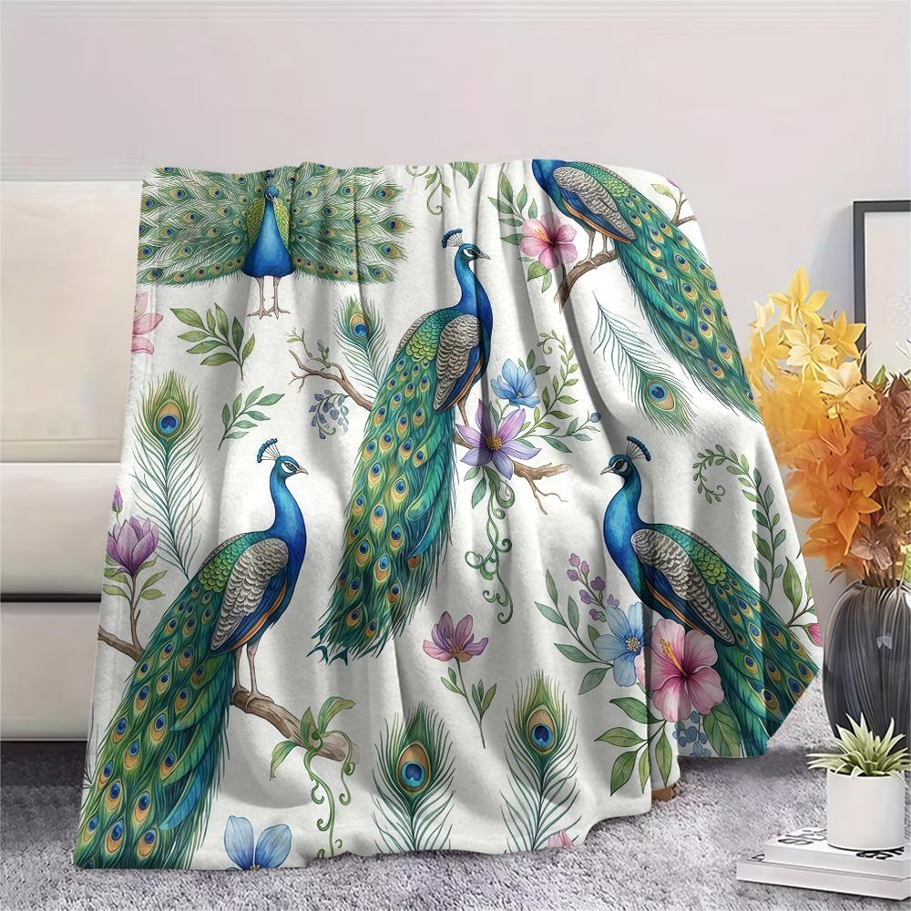 Fresh Flowers Horse Leopard Print Flannel Blanket High quality Comfortable for All Seasons Home Decor Warmth and Comfort Perfect for Christmas Gifts