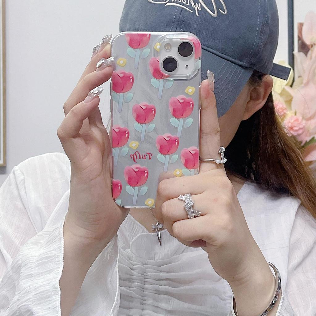 Силиконовый чехол с изображением цветка тюльпана и роз для Xiaomi Redmi Note 12 11 10 Samsung A54 A24 A14 Oppo A78 A58 A38 Tecno Spark 10 Funda Cover Soft TPU Bumper