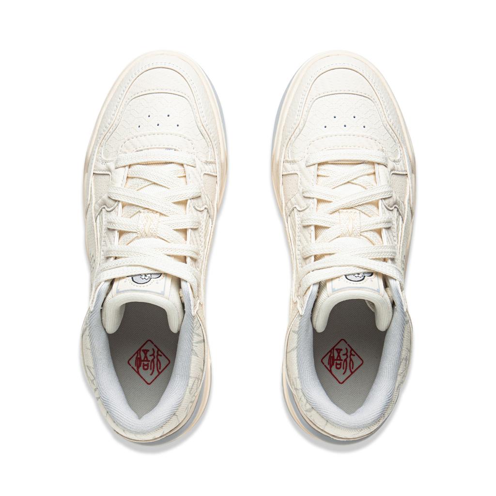 Li Ning Moon White 2MID Скейтбордические кроссовки Женские средние Ecru AGCV332-1