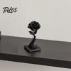 Талос 3D-печатная статуэтка Черной Розы, Фигурка в готическом темном стиле, Художественный декор Цветка на Огненной Основе, Изысканное Украшение для Дома и Офиса