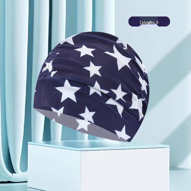 Женская купальная шапочка большого размера с цветочным плиссе - Неплотная посадка, однотонная, модный тканевый дизайн