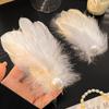 Balletcore White Swan Hairpin Headwear Ballet Pearl Barrettes Fashion Feather Hair Clips Women