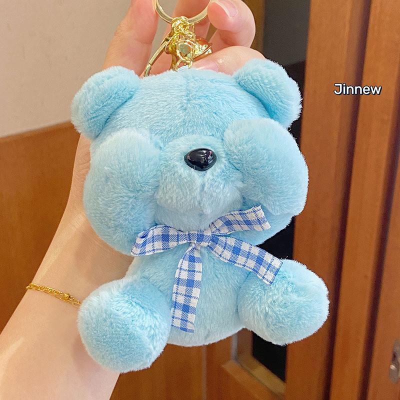 Charming Shy Bear Keychain Cute Plush Doll Keyring For Fashionable Key Accessory