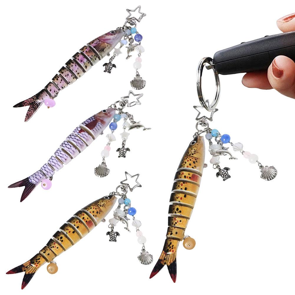 Fish Keychain Acrylic Fishing Lure Keychain Backpack Pendant Fishing Gifts for Men