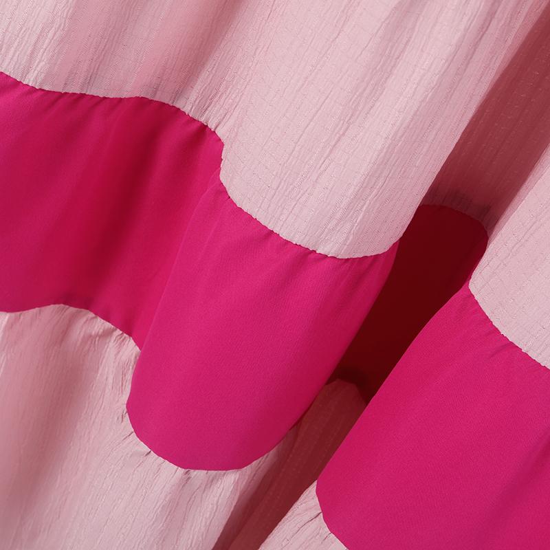 ZANZEA Женское повседневное свободное платье с коротким рукавом в стиле пэчворк с круглым вырезом