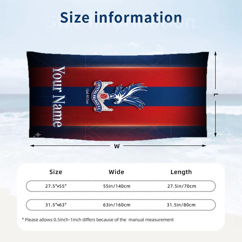 Beach Towel Custom Name Text, Quick Dry Large Towel For Beach HomeCrystal Palace