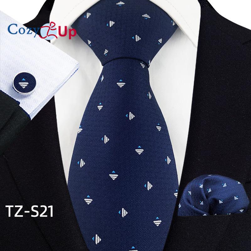 Cozy Up Набор из трех предметов, модный деловой мужской галстук с узором пейсли, включает в себя галстук, запонки, носовой платок