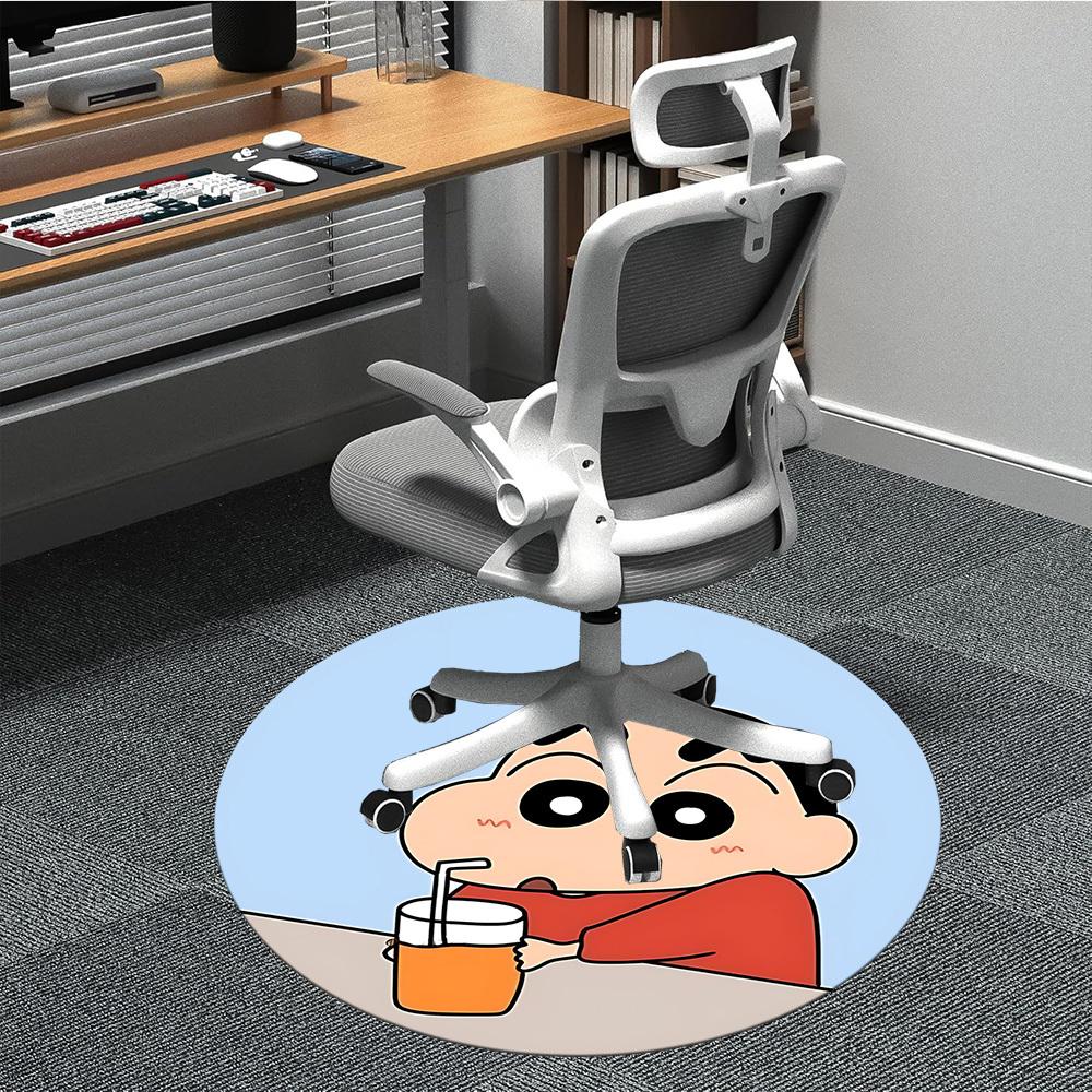 1pc Crayon Shin-chan Office Round Area Rug, Indoor Mat Suitable For Office, Under Office Chairs Bedroom Living Room Home Decor a0908188