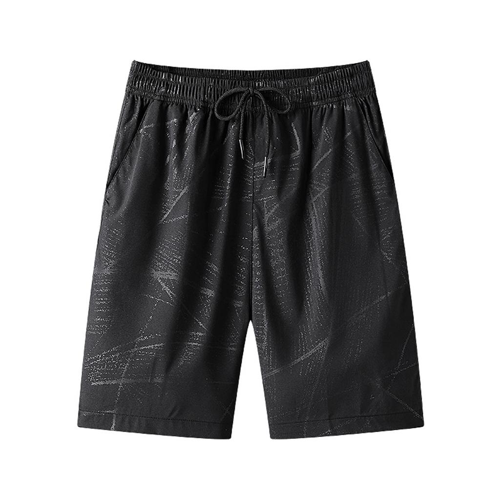 Men Summer Ice Silk Quick-Drying Elastic Sports Leisure Plus Size Beach Shorts