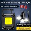 LED Mini Rechargeable Keychain Flashlight,4 Modes Portable Waterproof Flashlight with Folding Bracket Bottle Opener