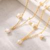 Freshwater Pearl Necklace Wind Simple And Sweet Wind Titanium Steel Plated 18K Real Gold Collarbone Necklace Women