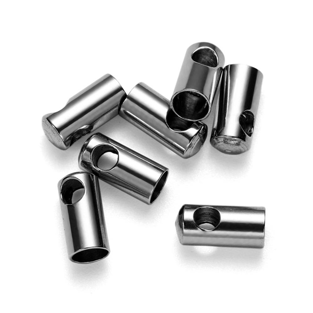 10 шт./лот, кожаный шнур из нержавеющей стали, застежка, золотой обжимной наконечник, концевые колпачки, разъемы для DIY, ожерелье, браслет, принадлежности для изготовления ювелирных изделий