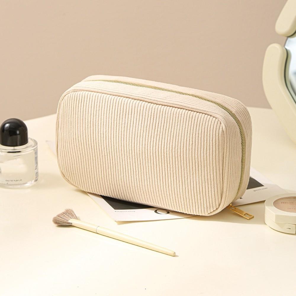 Fashion Portable Storage Bag Multifunctional Corduroy Handbag Simple Large Capacity Cosmetics Bag Women