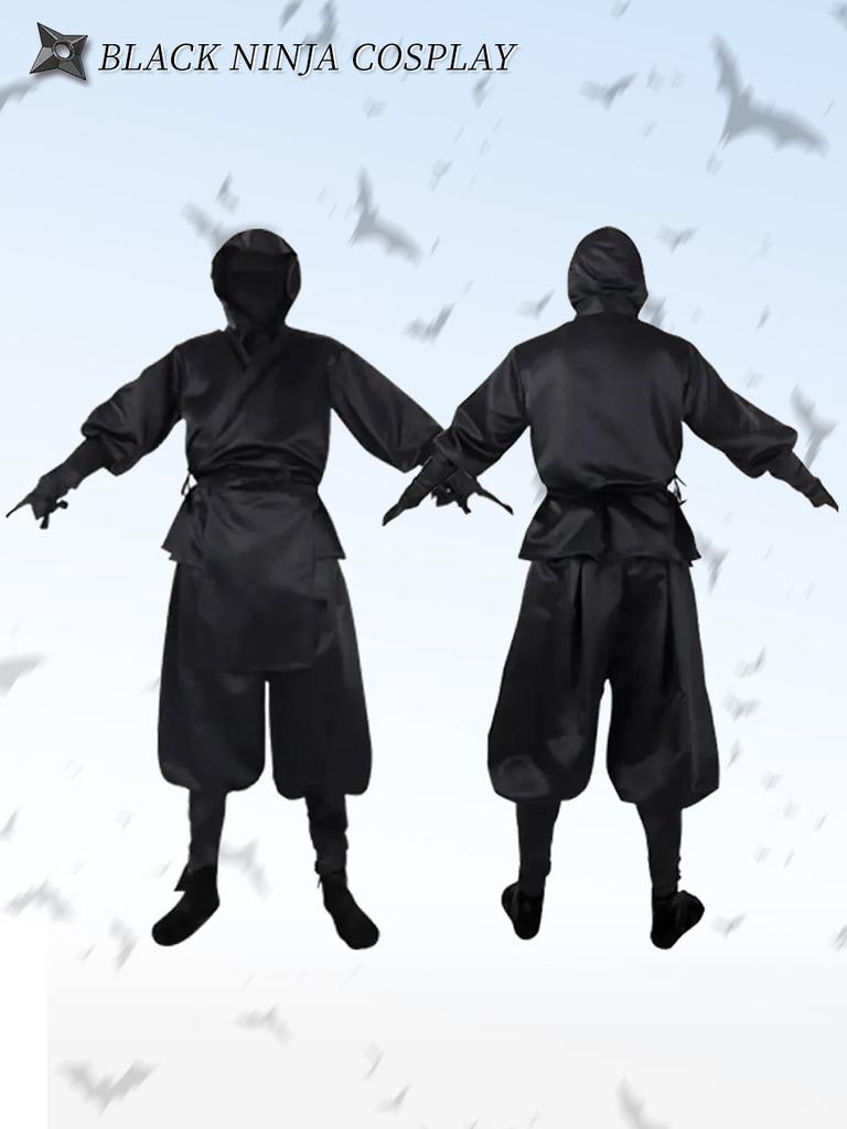 Японский черный костюм ниндзя Костюм на Хэллоуин Мужской Костюм Темного Ассасина Ночной Костюм Костюм Самурая Костюм Самурая для Хэллоуина