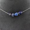 Stones and Minerals. Necklace 4 Lapis Lazuli Beads from Pakistan. Stainless Steel Chain Necklace Women Men. Custom Size