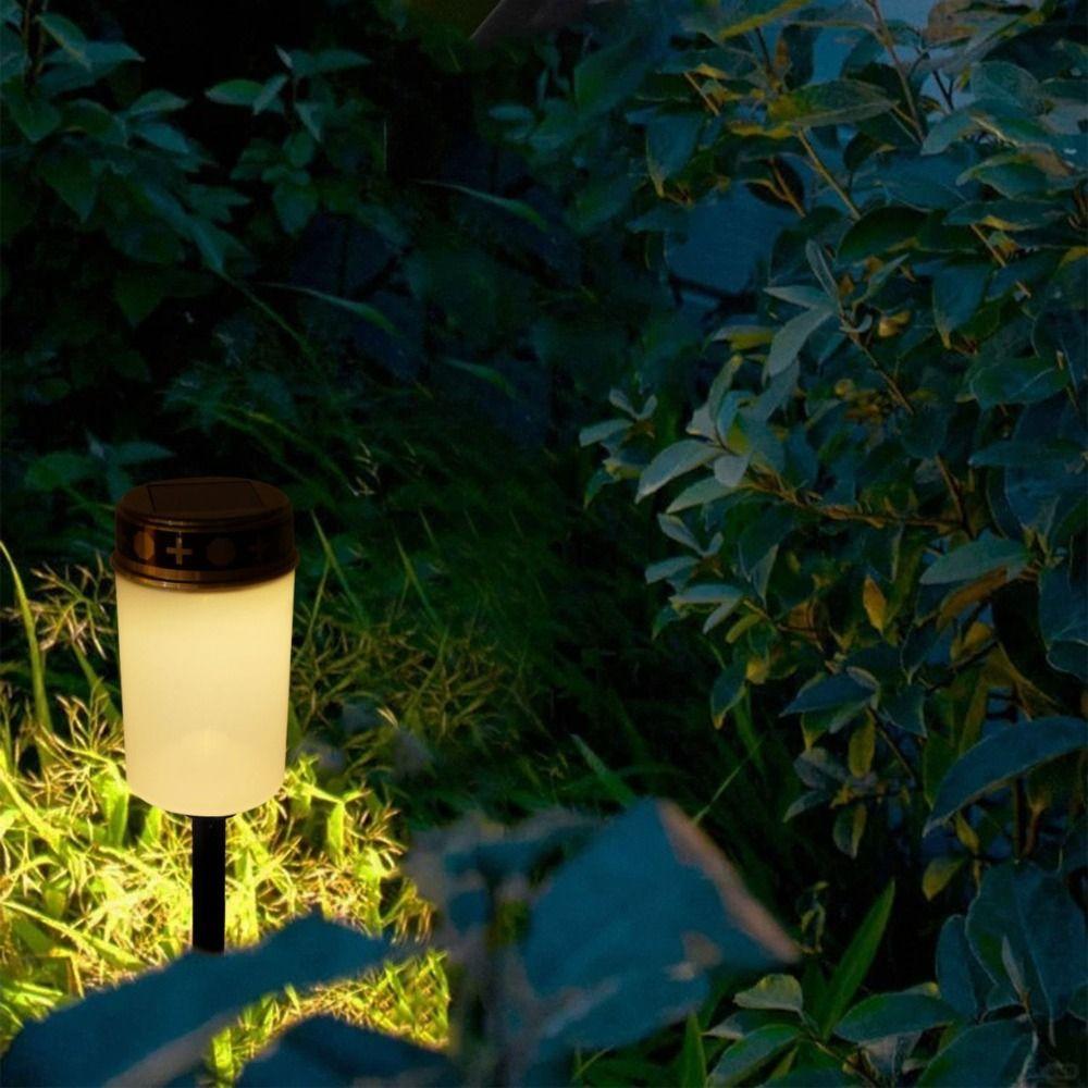 Waterproof Solar Cemetery Candle Light Flameless Electronic Candle Light Cemetery Decoration