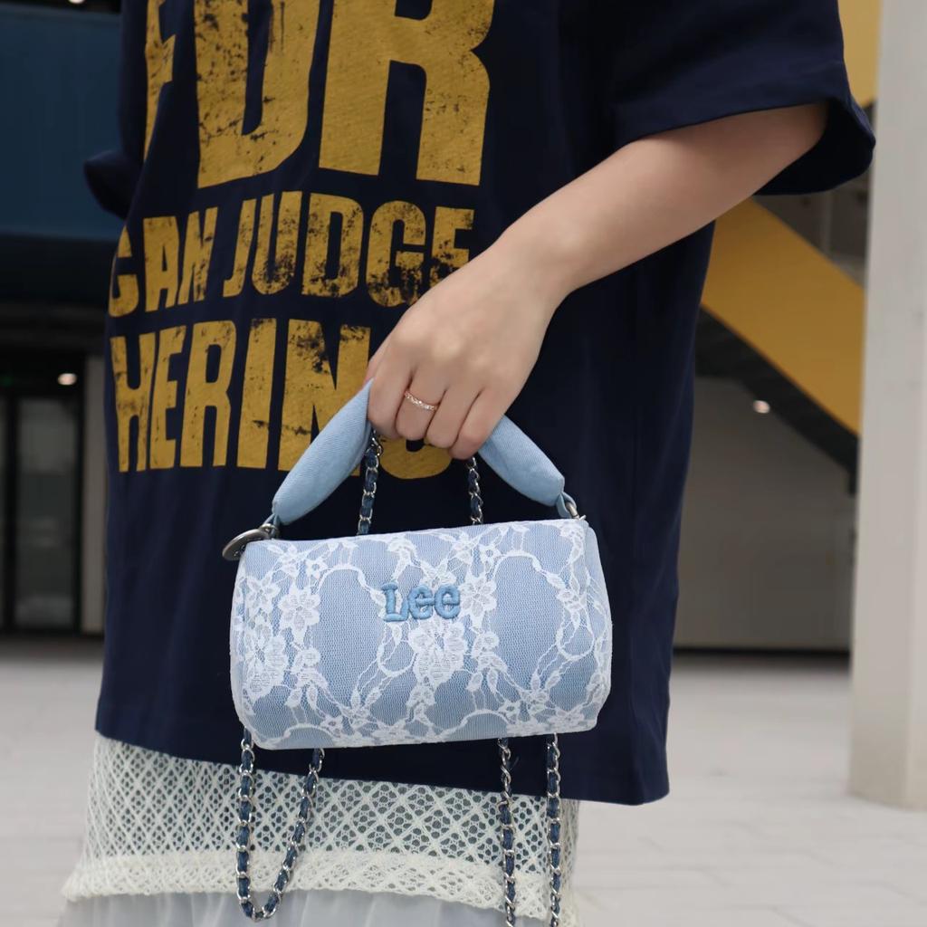 New Lee Fabric Handbag, Shoulder Bag, Crossbody Bag Large Size Women's Blue LE250038L-501