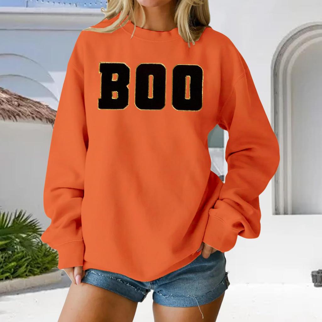 Women's Round Neck Printed Tops Cotton Casual Fashion Long Sleeve Pullover Top Blouse