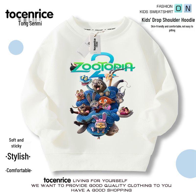 Zootopia 2 Kids' Hoodie: Nick Wilde & Judy Hopps, Autumn/Winter Long Sleeve Base Layer for Boys & Girls, Sizes 8.