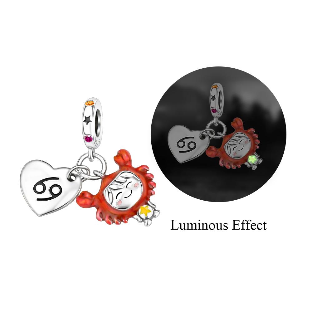 Оригинальные медные шармы, символы удачи, бусины знаков зодиака, светящиеся подвески-звезды, подходят для браслета, DIY, изящные ювелирные изделия, подарок
