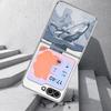 Синий Чехол для Телефона с Рыбой и Китом, Океан, Для Samsung Galaxy Z FLIP 7 FE 6 5, Гибридная Складная Крышка с Покрытием из PC+PU Кожи, Для Samsung Z Flip7 Flip6 Flip5