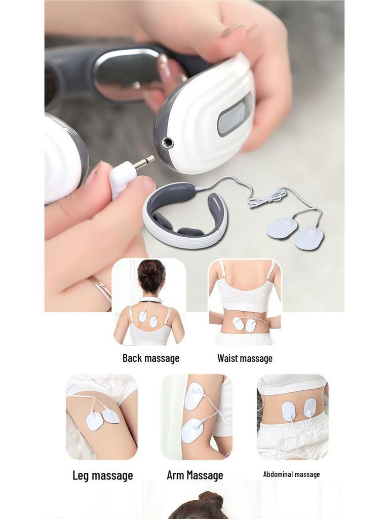 Electromagnetic Heat Neck Massager with Electric Pulse Therapy
