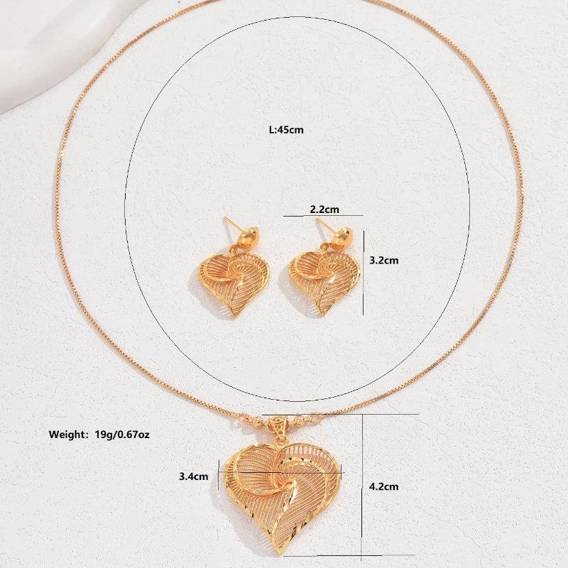 BLINGBAY Women's Jewelry Set Sweet Ethnic Fashion Wedding Accessories Earrings Necklace Set Hyperbole Girls Heart Shape Modern Jewelry Gift