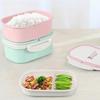 Двухслойный портативный школьный офисный ланч-бокс, контейнер для хранения продуктов, коробка для хранения, ланч-боксы, принадлежности для дома, однотонный цвет