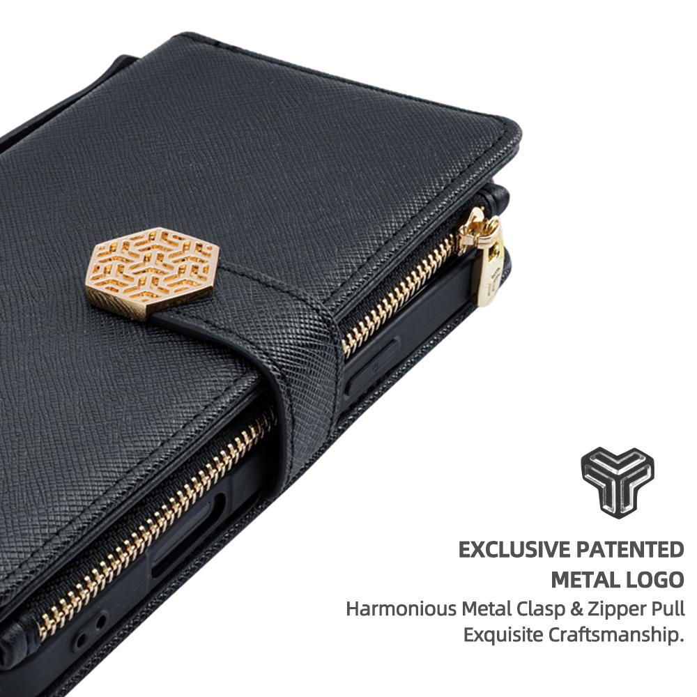 For Samsung Galaxy XCover7 Pro Case Cross Texture PU Leather+TPU Wallet Phone Cover with Strap