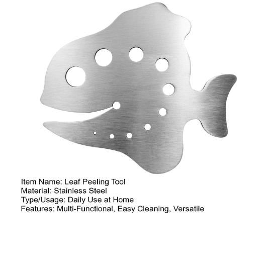 Инструмент для чистки листьев из нержавеющей стали, 11 отверстий, в форме рыбы, кухонный гаджет для листовой капусты, мангольда, тимьяна, кинзы, свеклы