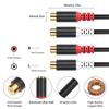 80см 2RCA Кабель для звука, гнездо-гнездо, с экранированием из алюминиевой фольги для улучшенной чистоты звука