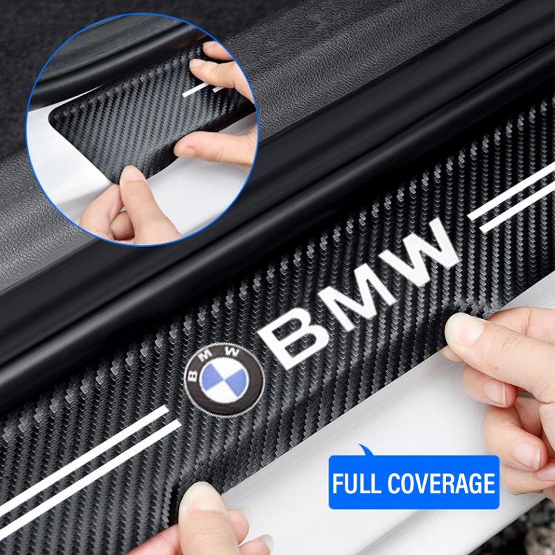 BBKR7 For BMW M3 M5 M6 X3 Carbon Fiber Door Sill Scuff Plate E46 E36 E90 F30 G20 E34 Anti-Scratch Vehicle Exterior Tuning Accessories