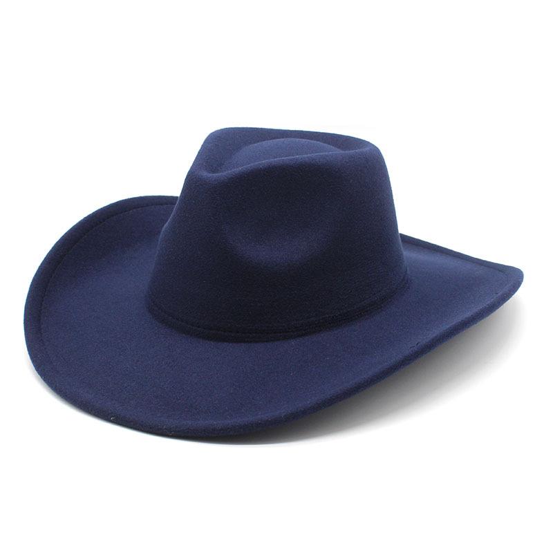 Curled Woolen Big-Brimmed Jazz Top Hat Women'S Fashion Casual Big-Edged Felt Hat Men'S Jazz Hat