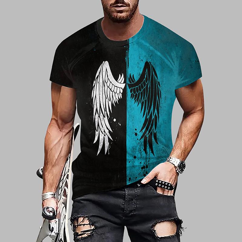 Новая летняя мужская модная футболка с принтом «Размахивающие крылья», мужская футболка, топ