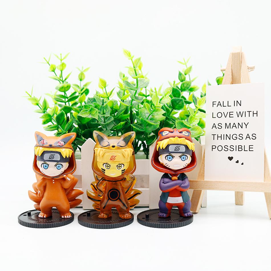 Аниме 9 шт./набор Фигурки Наруто Модель Наруто Саске Какаши 8 см Кукла Дизайн костюма ПВХ Игрушки Куклы Подарок для ребенка