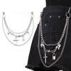 Hip Hop Tassel Pendant Pant Chain Metal Alloy Multi-layer Key Chains Waist Chain  For Women Man