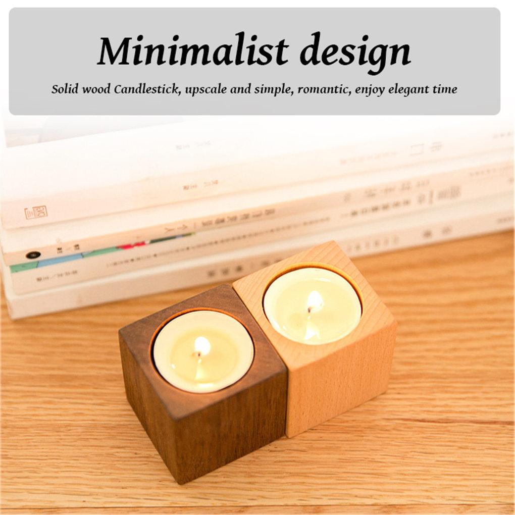 Подсвечник из массива дерева Рождественский Свадебный Реквизит на День Святого Валентина Украшение стола Подставка для свечи